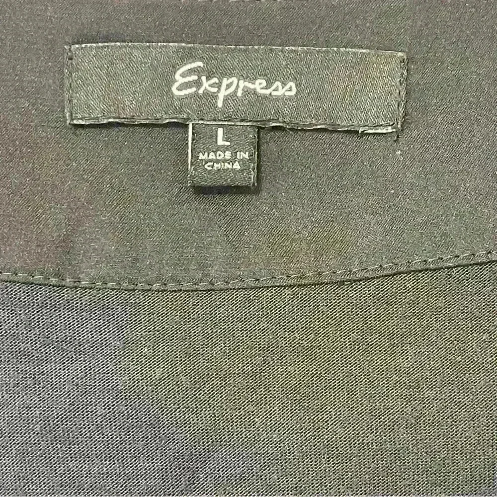 Express Women's Black Sleeveless  100% Silk Dress Sz L Party Cocktail Classic - Picture 5 of 8